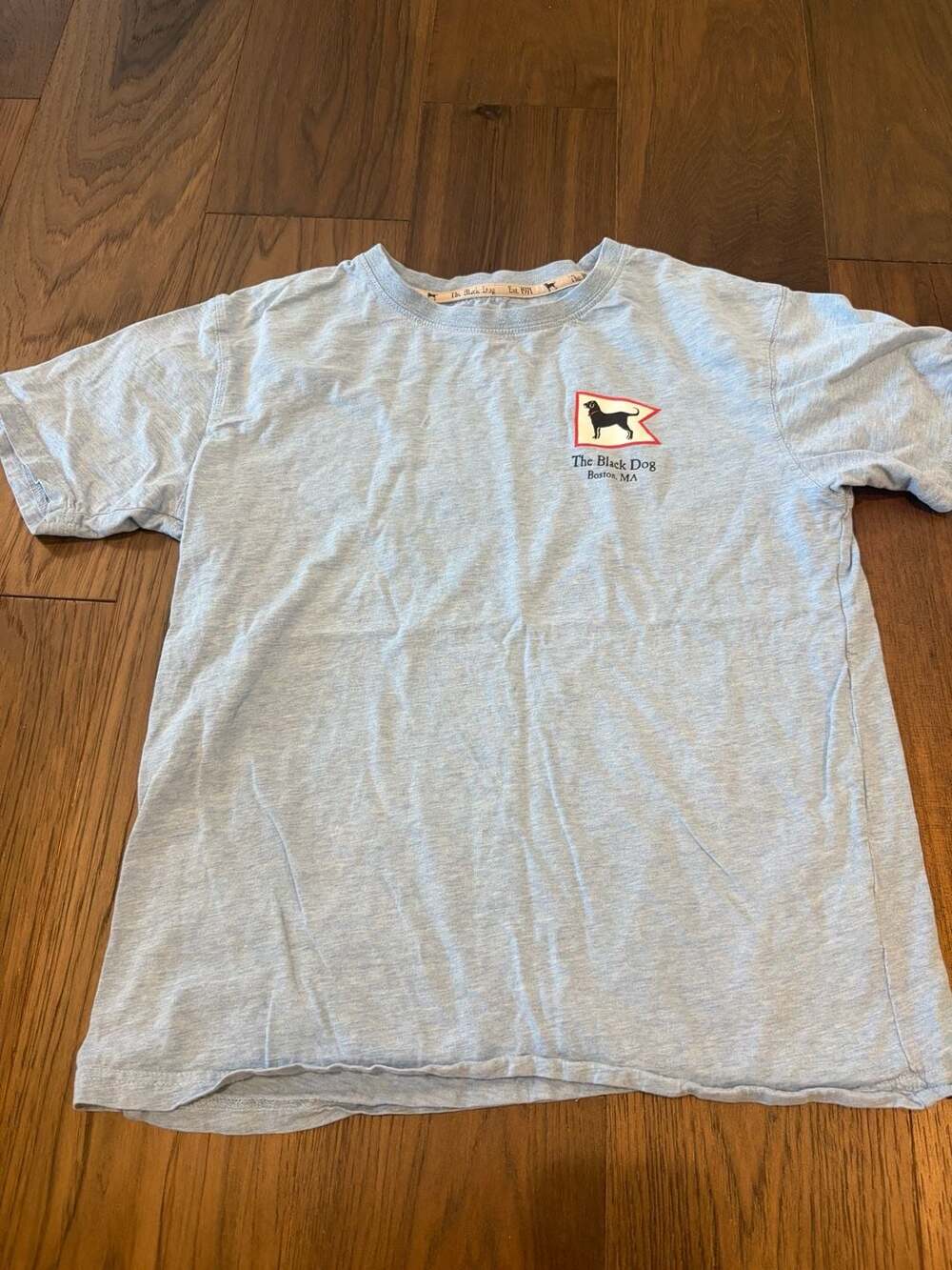 The Black Dog Boston MA Classic Collection Graphic T-Shirt Light Blue Large